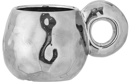 Bloomingville Shine Tasse, Silber, Steingut, T10xH8 cm, 300 ml
