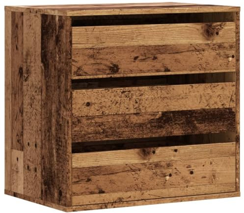 Genérico Wenjingqi-852850 Eckkommode, Holz, Technik in alter Eiche, 60 x 41 x 58 cm