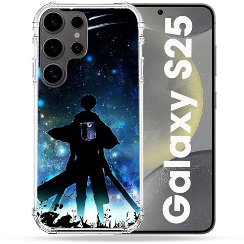 Cokitec Verstärkte Schutzhülle für Samsung Galaxy S25, Manga, Attack Titans Levi