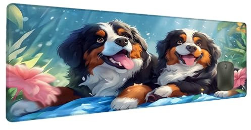 Mauspad Niedlich Schreibtischunterlage Hund Mousepad XXL 1000x500mm, Mauspad Gaming Groß Desk Mat PC Zubehör Schreibtisch Deko, Maus Pad Wasserdicht Rutschfeste Gummibasis Schreibtisch Schutz R-6