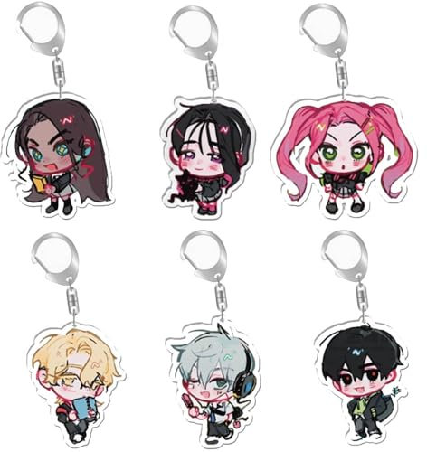 Alien Stages Porte Clés Jeux Figurine Cosplay Accessoires Mignon Acrylique Keychain Merch Pack of 6