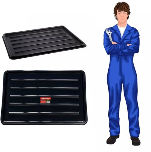 Sbz Multipurpose Low Profile Oil & Fuel Drip Tray Pan – Extra Flat Plastic Garage Tool for Cars, Motorcycles & Bikes – 7L Capacity, 930mm x 630mm x 30mm