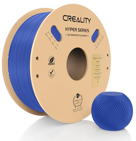 Creality PETG Filament,Hyper PETG 1.75 mm 3D Druckerfilament mit 30–600 mm/s, Maßgenauigkeit +/- 0,02 Pappspule (2,2 lbs), Passend für Die Meisten FDM 3D Drucker Blau 1KG