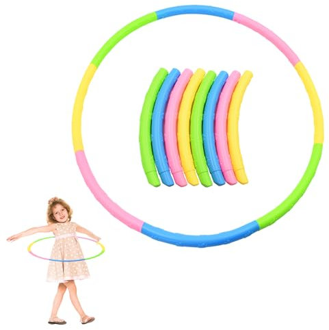 AolKee Hula Fitness Hoop Kinder mit 8 Teilen, Durchmesser 70cm, 200g Tragbarer Kunststoff verstellbar und abnehmbar, Hula Reifen Hoop für 3-8 Jahre alte Kinder, gymnastikreifen, Tanz