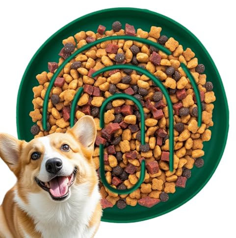 Futterschale für Hunde, Katzenfutter, Silikon, langsames Feedback, gesundes Eating-Design, ideal für drinnen und draußen, geeignet für gefrorene Katzen, Creme-Käsememeals