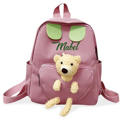 kaululu Personalisierte Kindergartenrucksack mit Namen für Jungen und Mädchen Kindergarten Rucksack mit Bären Schulanfang Geschenke Einschulung Geschenk (B-Violett)