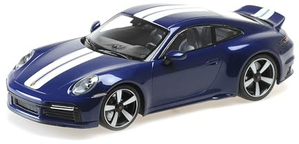 Minichamps 155062005 Porsch. 911 (992) Sport Classic Blue Metallic 2022 with Stripe - maßstab 1/18 - Modellauto