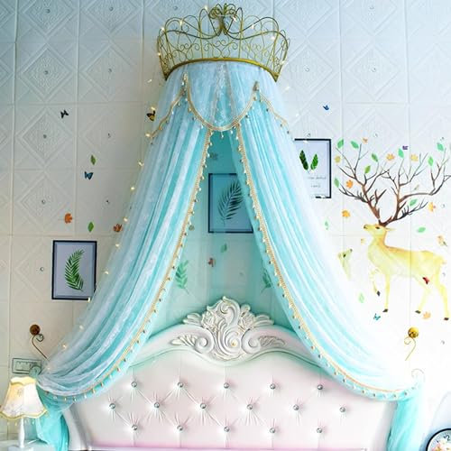 Eleganter Betthimmel mit Kronenkuppel, Moskitonetz-Zelt zum Aufhängen von Hausdekoration, perfekt für die Schaffung einer gemütlichen Leseecke oder über Betten und Fenstern