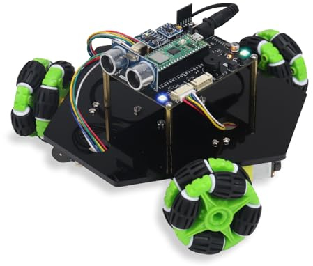 Freenove Omni Wheel Car Kit for Raspberry Pi Pico 2 W (Included), Dual Arm Cortex-M33 and Dual Hazard3 RISC-V Microcontroller, 3-Wheel and 4-Wheel Forms, Accelerometer Module, Compass Module