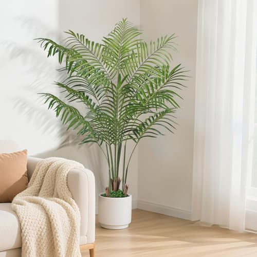 KARYLLYD Artificial Palm Tree Indoor Plants 160cm, Fake Areca Paradise Palm Tree in Pot, Faux Artificial Plant Indoor Outdoor Decor for Home Living Room Office