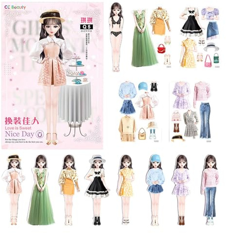 Magnetische Papierpuppen, magnetische Puppen zum Anziehen | Magnetische Papierpuppe zum Verkleiden der Prinzessin | Tragbare Prinzessin Puppe, leicht zu greifendes Geschenk aus PE