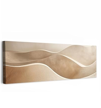 MuchoWow© Bilder Groß Wohnzimmer Deko Modern Wandbild XXL Kunstdruck | 180x60 cm - Leinwand Bild Schlafzimmer über Bett Room Decor Geschenke Beige - Hügel - Muster