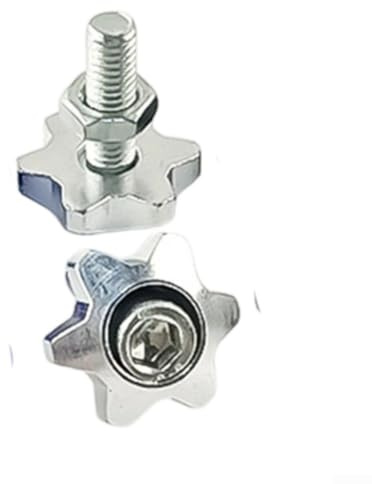 Decorative Number Plate Bolts Star Design - High Strength Aluminium Screws for Vehicle Registration - Fitment Fixings - 2 Pack Assorted Colours(silver)