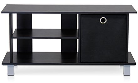 Furinno Simplistic Centre de Divertissement TV avec Tiroirs à Bacs, Expresso/Noir