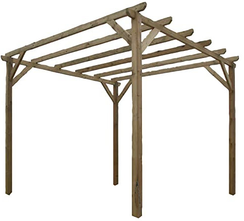 Pergola Gazebo Lasa In Legno Di Pino Impregnato 300X300Xh240 Cm