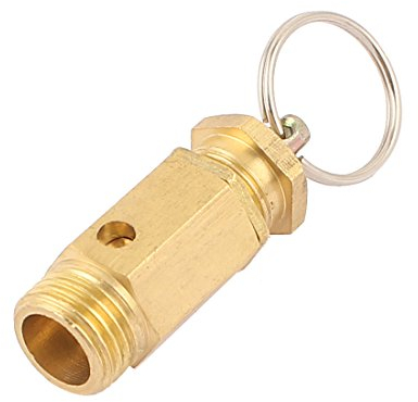 sourcing map Safety Valve Air Compressor Pressure Relief Valve, 1/4 NPT Male, 142PSI Set Pressure, 1Pack