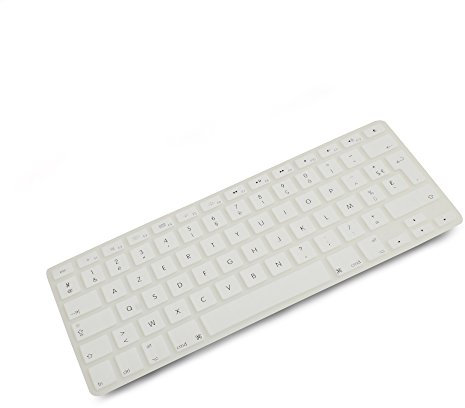 System-S Silicone AZERTY Francese Tastiera Cover Protezione per MacBook Pro 13 Pollici 15 Pollici 17 Pollici iMac MacBook Air 13 Pollici Bianco