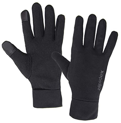 ALPIDEX Guantes Deportivos Ligeros Pantalla Táctil Mujer Hombre Running Correr Ciclismo Invierno Running Correr Ciclismo, Tamaño:L, Color:Black