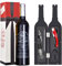 Kato Ensemble d'accessoires pour Le vin, kit de Tire-Bouchon à vin avec Autocollants de Boisson, Cadeau Parfait de 5 pièces pour la Saint-Valentin pour Les Amateurs de vin et Les buveurs, Argent