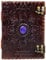 A5 Leather Journal with String Closure & Stone Writing Pad Blank Notebook Handmade Notepad for Men & Women Unlined Paper Art Sketchbook Travel Diary to Write Book of Shadows Refillable Grimoire Large