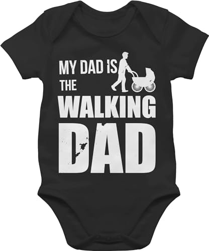 Shirtracer - Baby Body Kurzarm - Mädchen & Junge - My Dad is the Walking Dad weiß