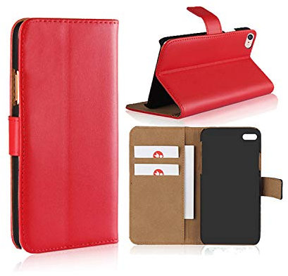 Smart Fit Sport Leather Case for iPhone - SFS Leather Wallet Case for iPhone X/XS 4/4S 5/5S 5C 6/6s 6 Plus 7/8 7 Plus/8 Plus 8 Plus, Leather, Red, For iPhone 7P/8P