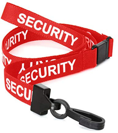CKB LTD Sicherheits Wegbrechen Schlüsselbänder Mit Schnellverschluss Design Kunststoffclip für Büro Mitarbeiter ID Ausweishalter, Schulen Namensschilder, Veranstaltungen Packung 20 - Rot