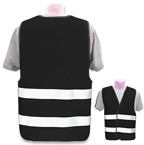 Warnweste selbst gestalten mit eigenem Aufdruck * Bedruckt mit Name Text Bild Logo Firma, Farbe & Größe:Schwarz/Größe XL/XXL, Position & Druckart:Ohne Druck (nur Weste)
