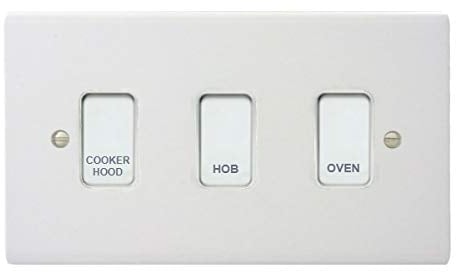 Customised Grid Switch Kitchen Control Panel - 3 Gang (White)