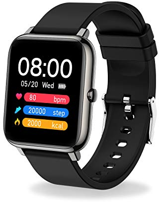 Judneer Smartwatch, Orologio Fitness con 1.4 Pollici Touchscreen a Colori Smart Watch, Contapassi Cardiofrequenzimetro Smartband Notifiche Messaggi, Sportivo Activity Tracker Cronometro per Uomo Donna