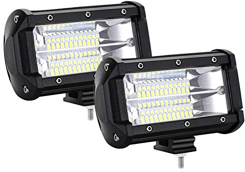 HENGMEI 2 x 72W Projecteur Phare de Travail à LED Offroad 12V 24V Lumière de travail Projecteur lumière réflecteur Phare des travaux légers pour SUV, UTV, ATV
