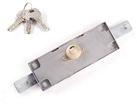 Rollladentorschloss Edelstahl Garagentorschloss Rolltorschloss mit 3 Schlüsseln Lager, Garage, Vertikaltür Sicherheit