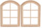 2Pcs 1:12 Puppenhaus Fenster, Miniatur DIY Holzbogenfenster Einfache 6-Scheiben Rahmen Stil Puppenhaus Fenster Puppenhaus Dekoration Zubehör