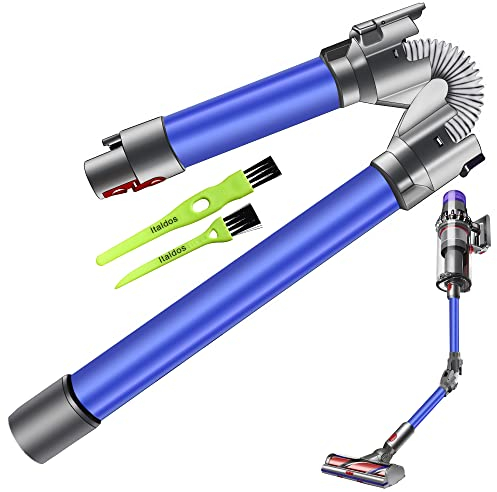 Italdos Tubo telescópico con barra plegable compatible con Dyson V8 V10 V11 V7 V15 Tubo de aluminio de liberación rápida para limpieza debajo del mueble, mesa, cama, sofá – Azul
