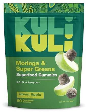 Kuli Kuli Super Energy Gummies - Energy Supplements with Moringa, Caffeine-Free Natural Energy Booster - 60 Non-GMO, Gluten-Free Moringa Gummies