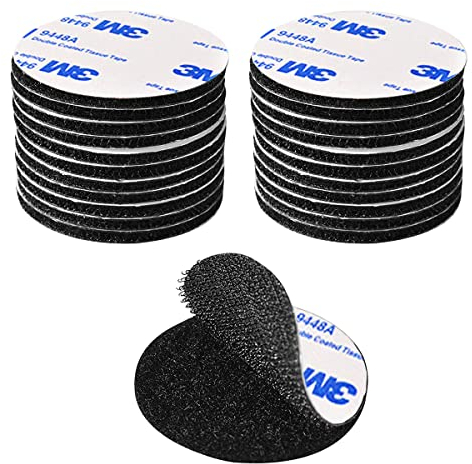 Klettband Selbstklebend Extra Stark, Klettverschluss Selbstklebend Schwarz Runden 5cm im Durchmesser Klebepads Doppelseitig Wiederverwendbar, 20 Paare