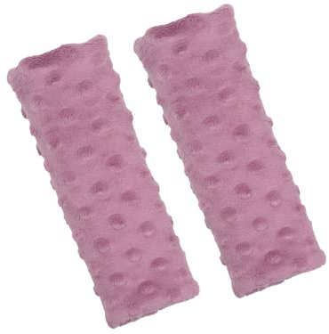 Balbina 2 Stück Gurtpolster Auto, Schulterpolster Erwachsene Kinder, Babyschale einsetzbar als Schoner für Kinderwagen Rucksäcke, Minky-Stoff, universal 7 x 21 cm, Puderrosa