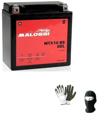 COMPATIBILE CON MOTO GUZZI V7 Stone E5 850 dal 2021 al 2021 BATTERIA IN GEL MALOSSI MTX14-BS GIA' PRONTA ALL’USO ATTIVA BATTERIE 12 AH AMPERE 12 VOLT PER MOTO SCOOTER