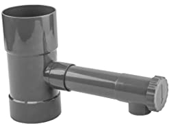Sammler Regenwasserfänger mit Ventil, BRADAS 80mm, Grau
