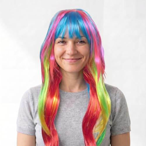 Sonia Originelli Kunsthaar Perücke Langhaar Lange Haare - Fanartikel Karneval Fasching EM WM Fan Farben