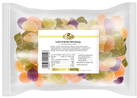 LÜHDERS Gelee-Früchte-Mix Vorratspackung | vegan | 500g