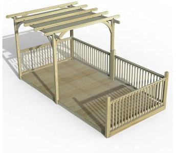 Forest Garden Ultima Pergola and Decking Kit - 2.4 x 4.8m with Canopy