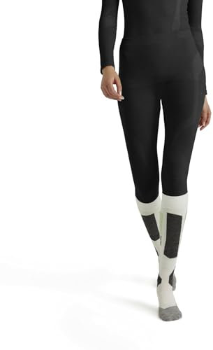 FALKE Damen Baselayer-Hose Wool-Tech Long W Ti Wolle Funktionsmaterial schnelltrocknend 1 Stück, Schwarz Black 3000, S