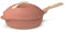COOKUT - La Fabuleuse poêle 8 en 1 – Un seul ustensile qui remplace poêle, casserole, sauteuse, cocotte - Avec 2 poignées amovibles, panier vapeur/friture, spatule en bois - PIVOINE