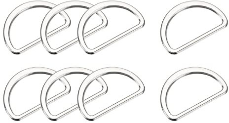 sourcing map 20 Stück Metall D Ringe Schnalle 20mm(0.79) 1.7mm Dicke Geschweißte D-Ringe Schnalle für Gurtband Nähen Kleidung Bänder Taschen Gürtel DIY Zubehör Silber Ton