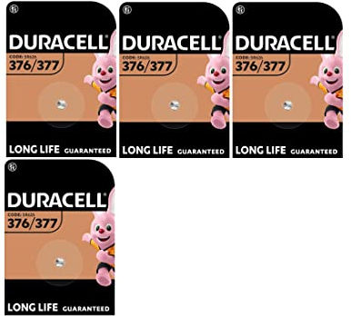 4X Duracell 376/377 SR626 SR626SW Con Ossido D'Argento (4 Blister Da 1 Batteria) 4 Pile