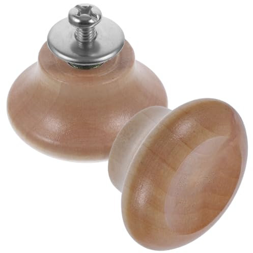 HAKIDZEL 2Pcs solid wood pot cap top bead frying pan knobs small pan lid knobs pot lid top replacement universal pot knob saucepan lid knobs pan lid handles Stainless steel wooden