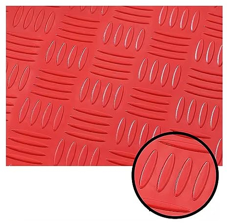 GRRICEPL 1,5 Mm Verdickt Hochleistungsgarage Bodenläufer, Wasser- Und Schmutzabweisend Schutzmatte, Schwerlast Gummi Bodenmatte, für Garage Lager Keller (Farbe : Rosso, Größe : 1.8x4m)