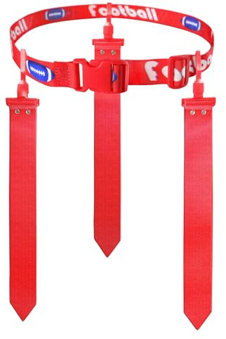Axlksia Flag Football Set,1 Pcs Adjustable Flag Football Belts, 3 Pcs Flag Football Flags For Kids Youth Adults Outdoor, Red, Medium