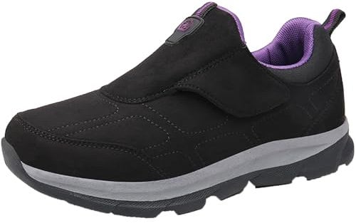 Aocase Scarpe Ortopediche Donna Comode per Camminare Impermeabili Diabetiche Regolabile Allargate, Women Black, 39/245mm
